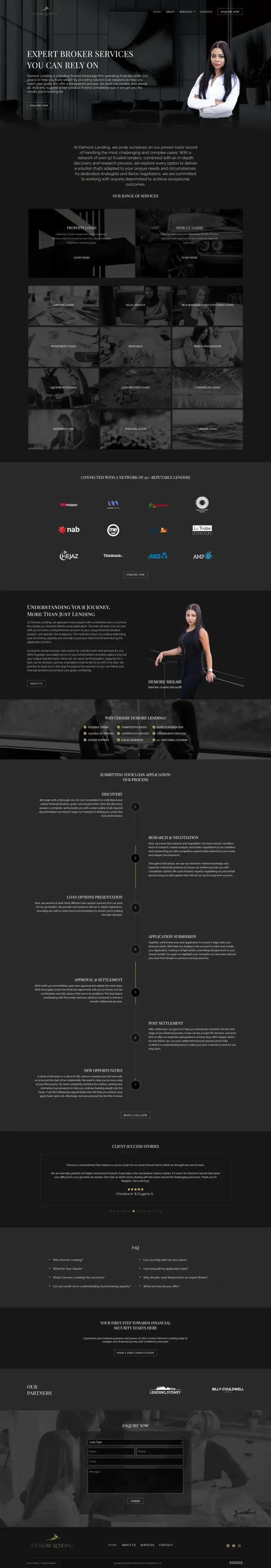 Demore Lending website design by DSIGNS Australia
