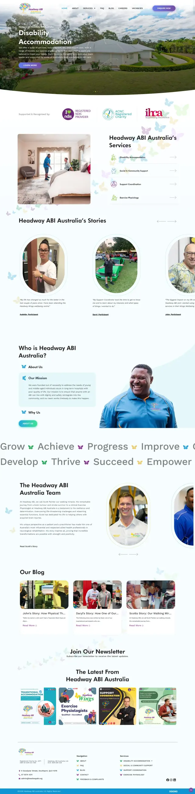 Headway ABI Australia website design by DSIGNS Australia