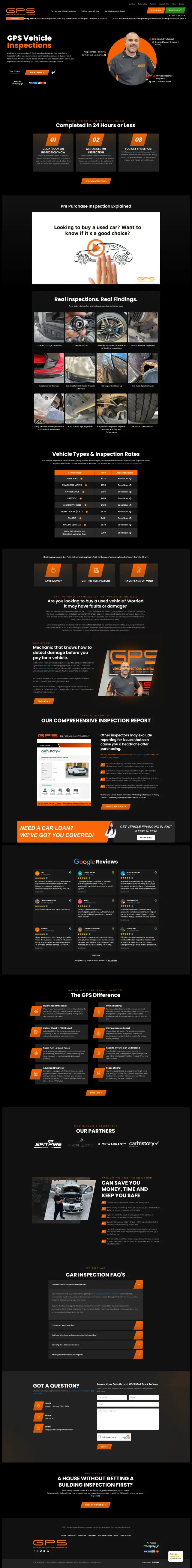 GPS Vehicle Inspections website design by DSIGNS Australia