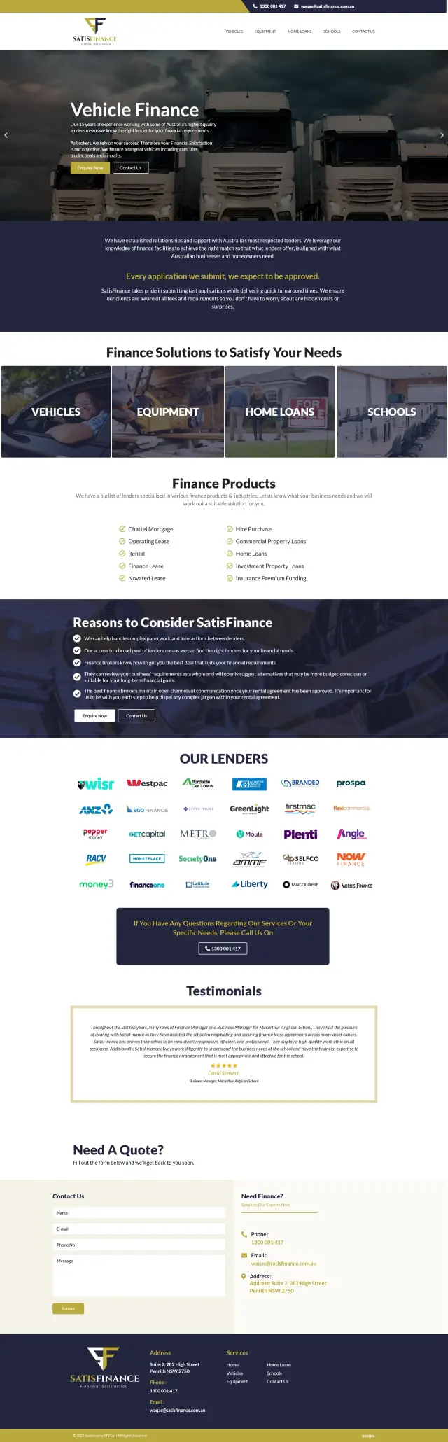 Satisfinance website design by DSIGNS Australia